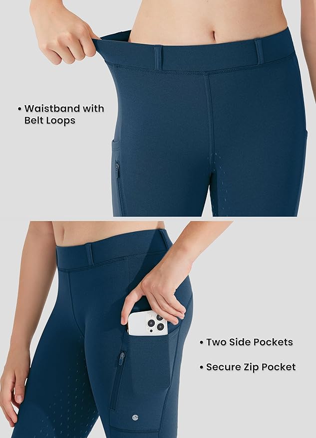 Willit Girls Fleece Horse Riding Pants Equestrian Breeches Kids Winter Riding Tights Thermal Schooling Tights