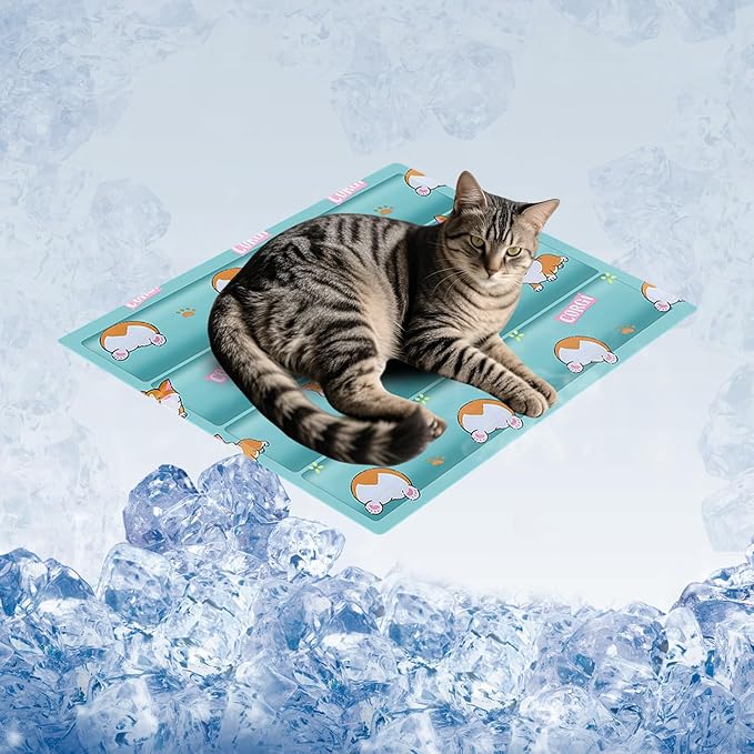 Dog Cooling Mat, Cooling Mat for Dogs & Cat, Provides Instant Relief for Small, Medium, Large Dogs, Washable, Non-Slip Design, Perfect for Hot Summer Days to Keep Pets Comfortable(Small 20''*16'')