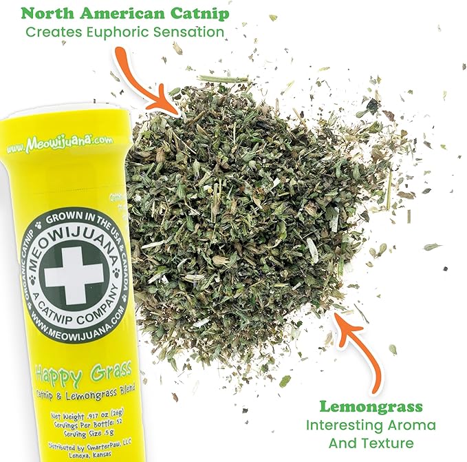 Meowijuana Jump 'n' Jamb Door Hanging Cat Toy Bundle | Funky Monkey + Happy Grass Blend | Refillable Interactive Catnip Toy | Promotes Play and Cat Health | Potent Catnip Grown in North America