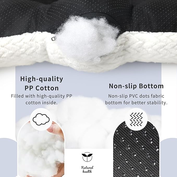 Dog Bed for Small Dogs Crate Washable 22 inch Dog Mats for Sleeping,Up to 15 lbs Soft and Fluffy White S