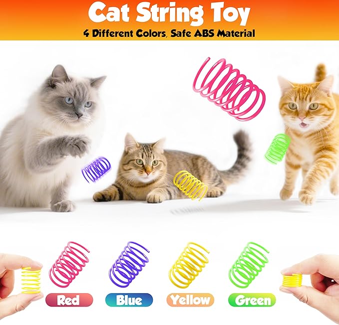 Cat toy pack with 27PCS self play accessories for indoor cats-cat teaser wand, fishing pole, suction cup, ball, string, mouse, feathers and hanging interactive cat toys for kitten Exercise & Chase