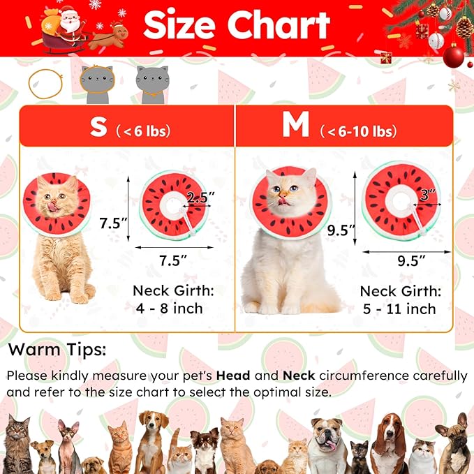 Cat Cone Collar Soft, Waterproof Cat Recovery Collar for Wound Healing Cute Cat Donut Adjustable Cat Cones to Stop Licking Comfortable Neck Elizabethan Collars for Cats Kittens After Surgery