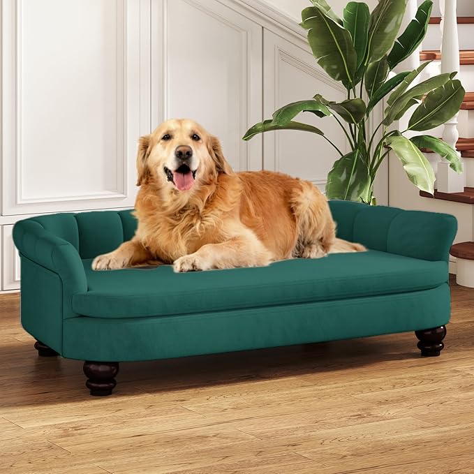Dog Couch Sofa Bed, Comfortable Pet Sofa for Large and Medium Dogs, Soft Velvet Cushion, Durable Dog Furniture for Living Room