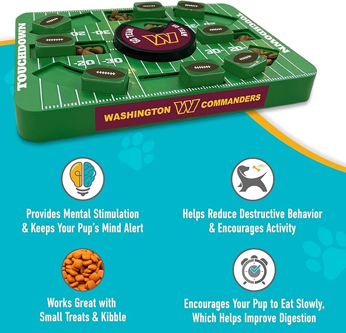 Pets First NFL Washington Commanders Large Puzzle Toy, Dog Puzzle Treat Toy, New Large Size, Interactive Dog Treat Toy, Dog Slow Feeding Toy