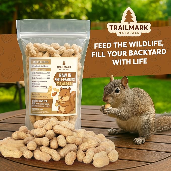 25 LB - Raw Peanuts For Squirrels, Raw In Shell Peanuts For Birds and Wildlife- Squirrel Food, Wild Bird Seed - Grown in The USA