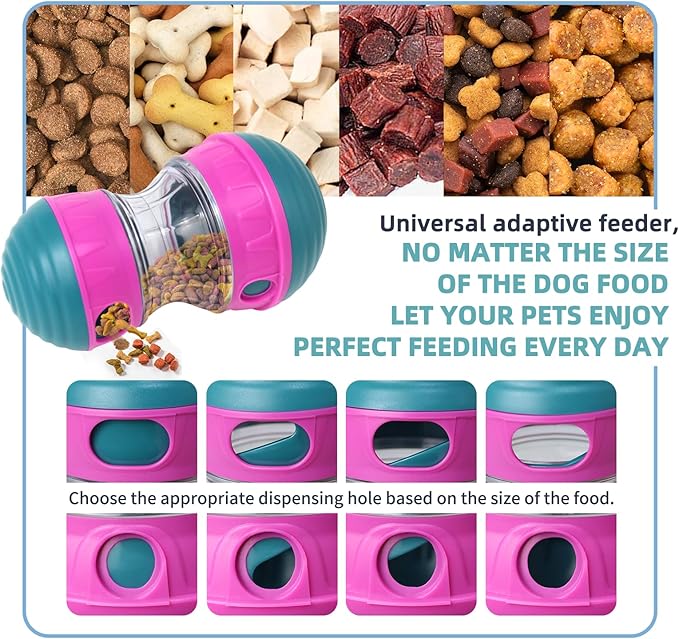 Interactive Dog Toys to Keep Them Busy, Puppy Puzzle Adjustable Food Dispenser Slow Feeder, Enrichment Treat Dispensing Toy Ball for Large/Medium/Small Breed Dogs Pet Gift, Purple