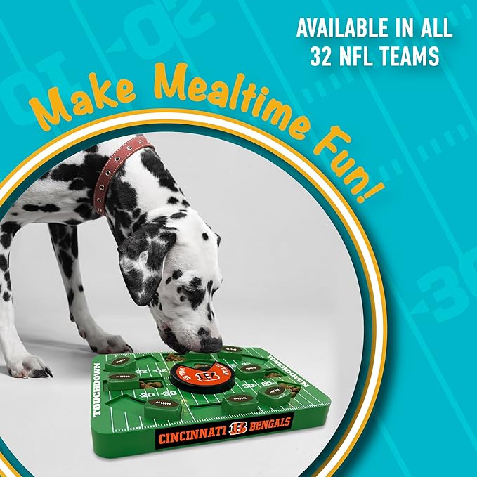 Pets First NFL Cincinnati Bengals Large Puzzle Toy, New Size, Interactive Dog Slow Feeding Toy