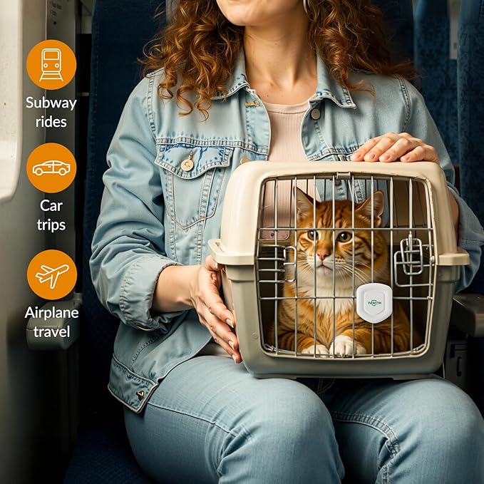 Cat Calming Diffuser for Travel – Pheromone Diffuser for Cats & Kittens to Reduce Anxiety and Stress-Related Behaviors, No Electricity Needed, Long-Lasting Enhanced Calming Aid (1 Pack)