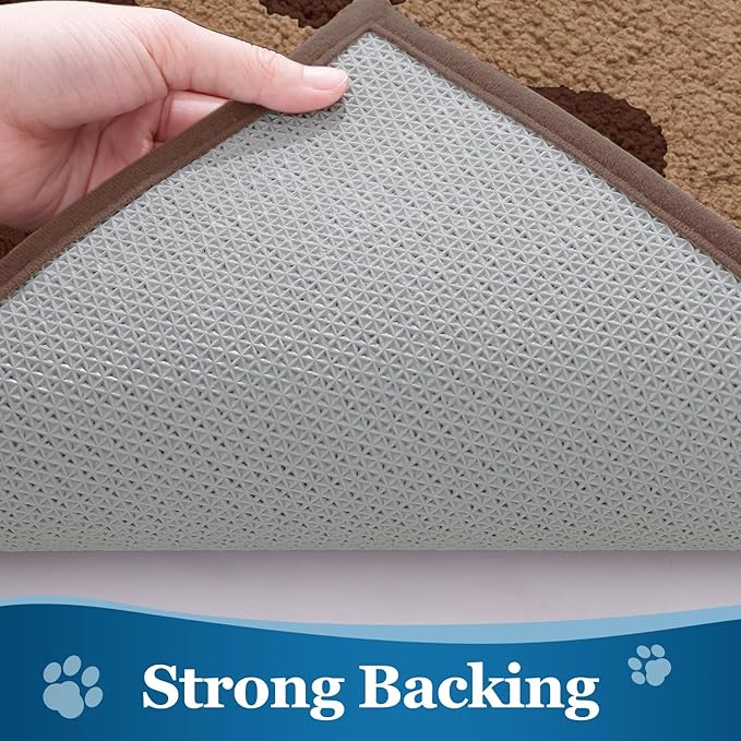 Buganda Dog Door Mat for Muddy Paws, Absorbent Dirt Trapper Washable Indoor Doormats, Non Slip Low-Profile Mud Mat for Dogs, Front Entrance Doormat for Inside Floor (40x32 Inches, Beige)