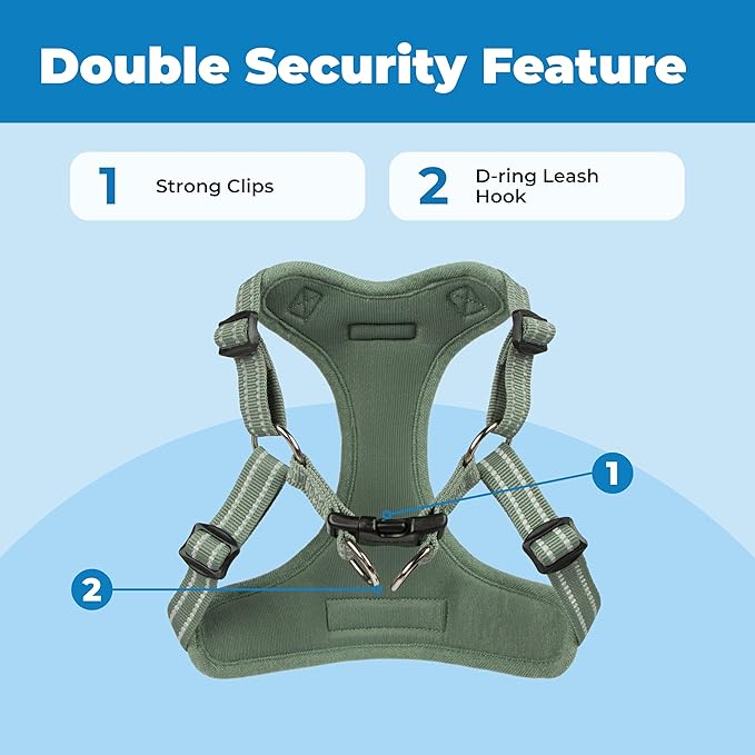 Best Pet Supplies Voyager Adjustable Step-in Flex Breathable Mesh Dog Harness for Small Medium Large Dogs Moss Green, L
