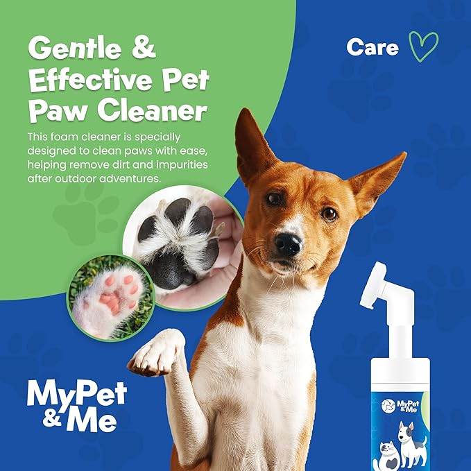 My Pet & Me Dog Paw Cleaner - Foaming Cleanser for Easy Paw Cleaning - No-Rinse Dog Paw Washer - Gentle Foot Cleaner for Dogs - Paw Wash for Small & Large Dogs - 4.05 oz