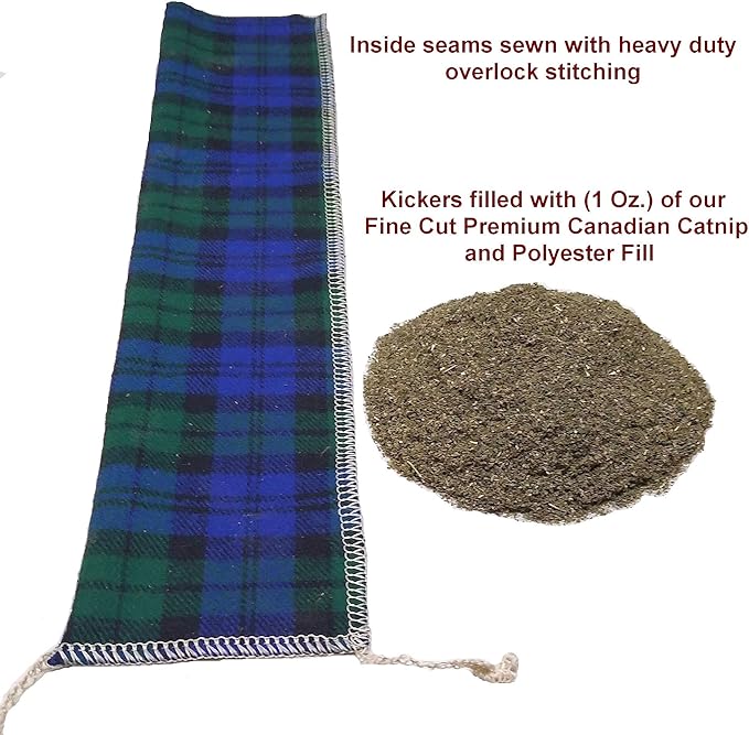 15" Catnip Cat Kicker Toys/Kitty Kick Sticks/Cat-Nip Kick Sticks (Cobalt Blue and Emerald Green) (Kickers Filled with 1 oz Premium Canadian Catnip)