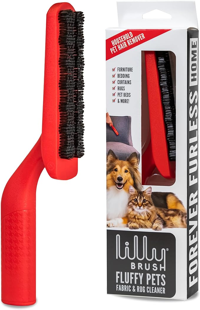 Lilly Brush Fluffy Pets Forever Furless Hair Remover | Gentle Bristled Brush for Home, Lint Brush, Furniture, Fabric & Rug Cleaner