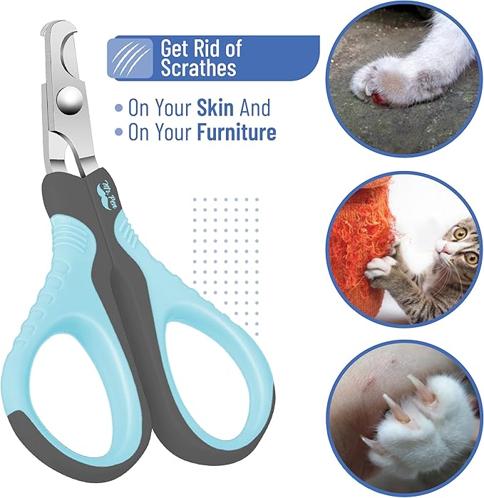 Mr. Pen Cat Nail Trimmer - Sky Blue & Dark Gray, Suitable for Cats & Kittens, Small Dogs