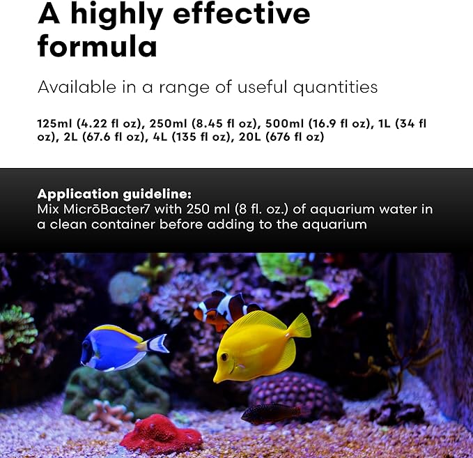 Brightwell Aquatics MicroBacter7 Complete Bioculture for Fish Tank or Aquarium - Populates Biological Filter Media for Saltwater and Freshwater Fish - Aquarium Water Treatments, 4.2 fl oz