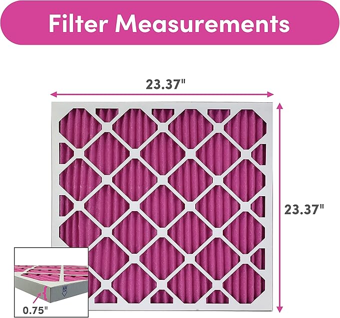 Colorfil 24x24x1 Air Filter (6-Pack) | Made in the USA | Color Changing | Remove Cat and Dog Odor | MERV 8 for Pet Hair Dander and Dust | 23.5"x23.5"x0.75" Exact Size