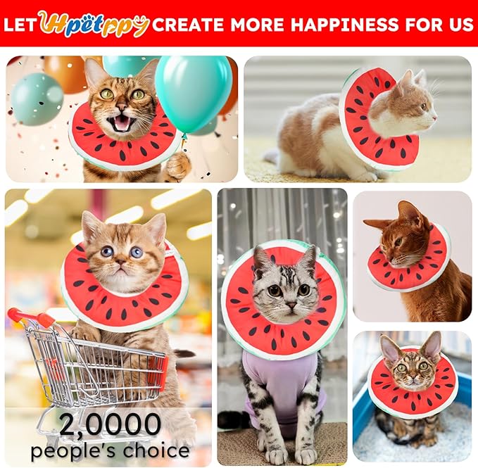 Cat Cone Collar Soft, Waterproof Cat Recovery Collar for Wound Healing Cute Cat Donut Adjustable Cat Cones to Stop Licking Comfortable Neck Elizabethan Collars for Cats Kittens After Surgery
