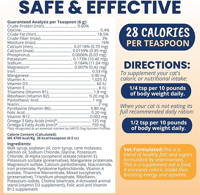 Under the Weather Pet Electrolytes Ready Cal Plus Gel for Cats | Vet-Formulated High-Calorie Supplement for Cats & Kittens | Promotes Weight Gain & Boosts Energy for Sick Felines | 3.5 Oz Tube Pack