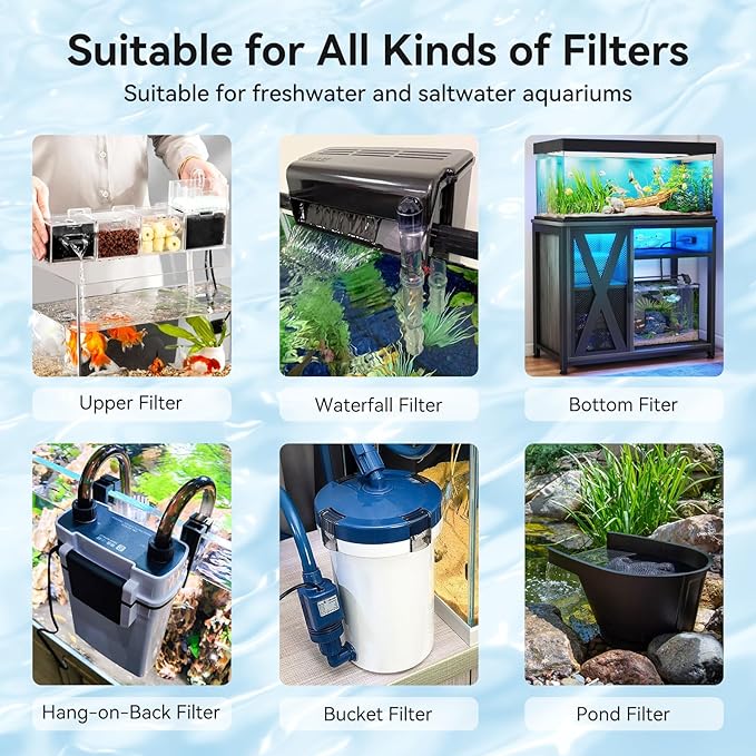 Aquarium Filter Sponge Pad, Filter Media Foam Sponges, Filter Accessories for Fish Tanks and Ponds (18.5"x18.5"x0.8", 50PPI, 2 Pack)