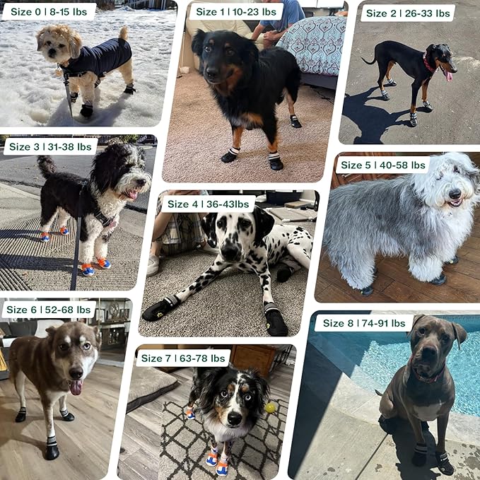 Dog Shoes for Large Dogs, Anti-Slip Dog Boots for Winter Snow, Hot Pavement, Dog Booties & Paw Protectors Pink Size 8