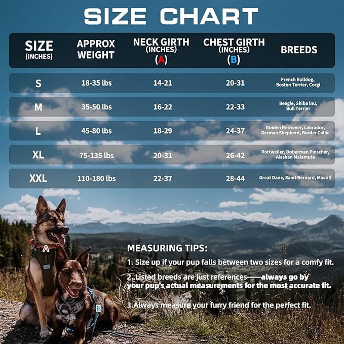 Auroth Tactical Dog Harness for Small Medium Dogs No Pull Adjustable Pet Harness Reflective Working Training Easy Control Pet Vest Military Service Dog Harnesses Black S