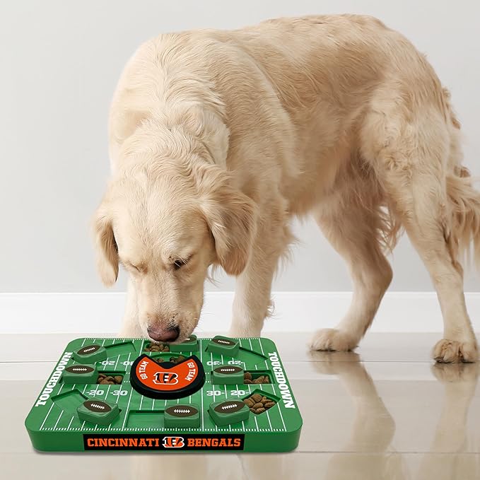 Pets First NFL Cincinnati Bengals Large Puzzle Toy, New Size, Interactive Dog Slow Feeding Toy