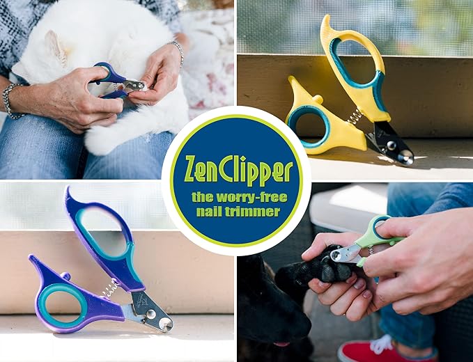 Zen Clipper Pet Nail Clipper for Cats – Cat Nail Trimmer for Safer Pet Grooming Care - Clean, Quiet, and Easy-to-Use Stainless Steel Claw Trimmer - (1.5mm Hole)