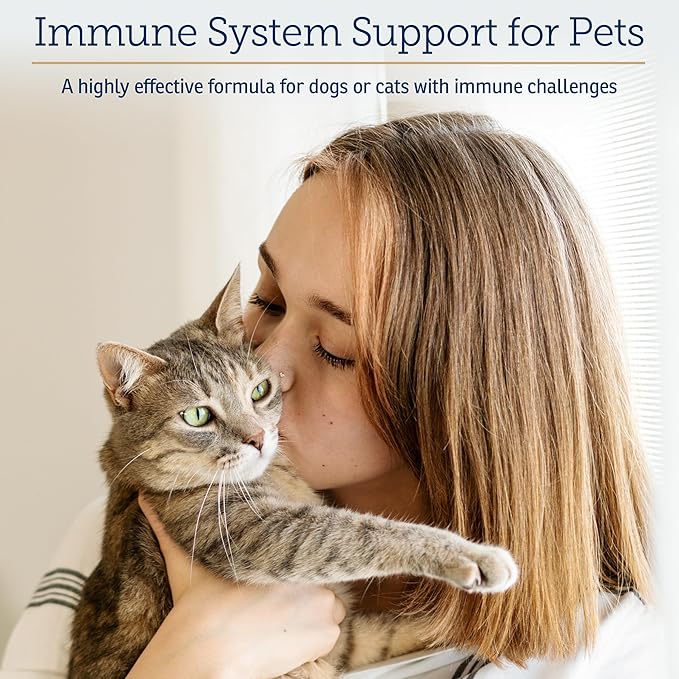Rx Vitamins Liquid Immuno Dog & Cat Immune Support - Reishi Mushroom Supplement for Dogs & Cats Plus L-Lysine for Cats - Ideal Dog Eye Supplements, Immunity Booster Cat Supplements - 4 oz