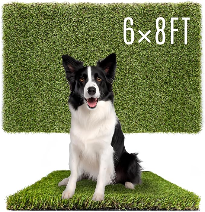 Dog Grass Pads 6 x 8 FT Artificial Grass Pee Pads for Dogs Potty Fake Grass Rug Turf Mat for Dogs Training Indoor Outdoor Garden Lawn Artificial Grass Rug