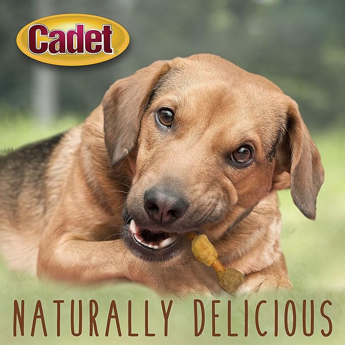 Cadet Gourmet Shish Kabob Dog Treats for Small Dogs, Healthy Natural Chicken, Duck, & Sweet Potato Chews, Pork Hide, 5-Inch Sticks, 18 Count