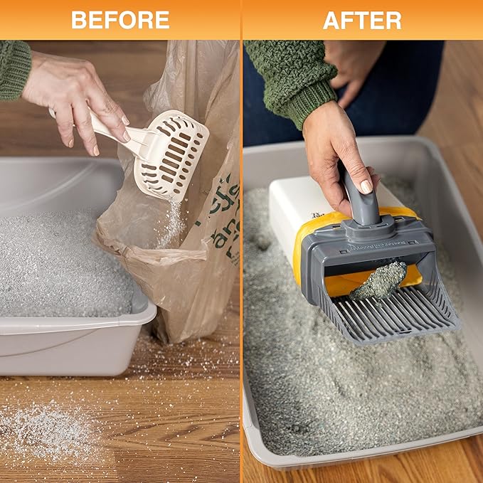Neater Pet Brands Neater Scooper XL Cat Litter Scoop, 15 Refill Bags – Extra-Large Capacity Mess-Free Cat Litter Scooper with Bag for Large & Multiple Cats, Spill-Proof Litter Box Scooper with Holder