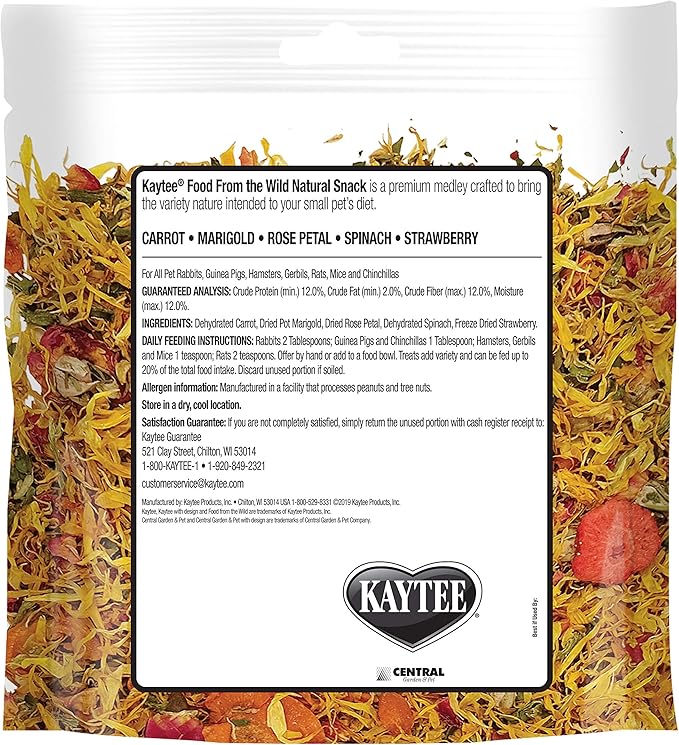 Kaytee Food from The Wild Natural Snack for Pet Rabbits, Guinea Pigs And Other Small Animals, 1 Ounce