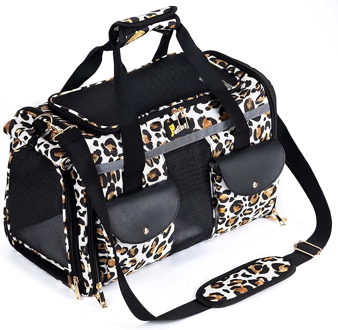 Pet Carrier for Small Dogs and Cats - Soft-Sided Travel Kennel, Portable Foldable Bag (Large)