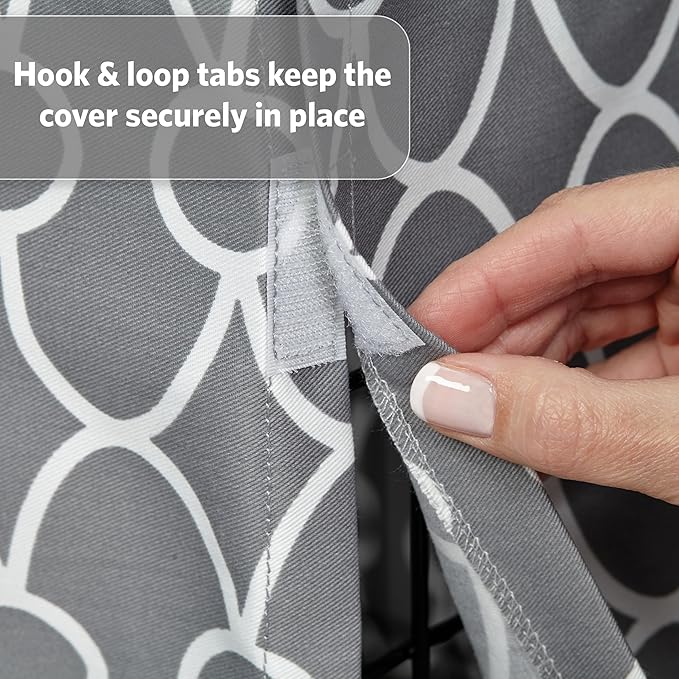MidWest Homes for Pets Dog Crate Cover with Teflon Fabric Protector, Poly-Cotton Privacy Kennel Cover Fits Most 36-Inch Crates, Gray Designer Print, Washable, Reduces Barking