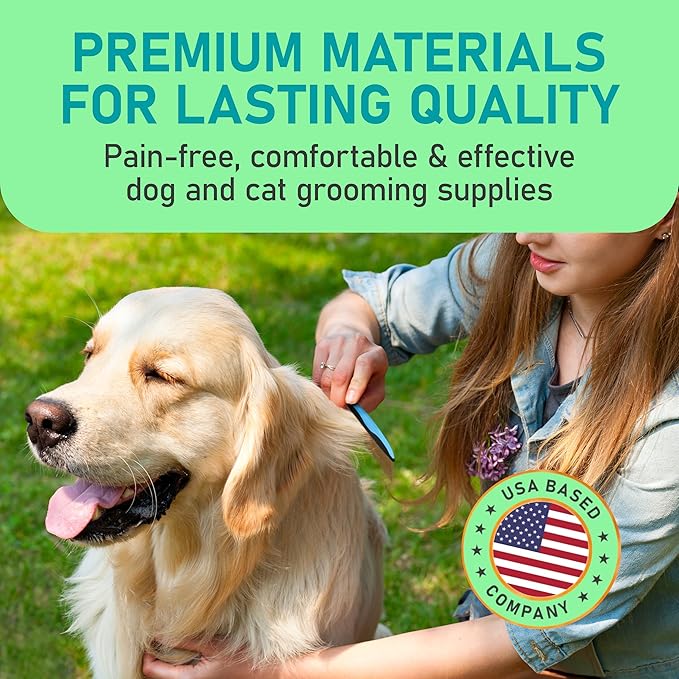 Maxpower Planet Pet Grooming Rake and Dematting Comb for Dogs - Dog Grooming Supplies, Undercoat Rake for Dogs, Cats - Extra-Wide Deshedding Dog Brush, Deshedder Comb for Long Hair - Reduce Shedding
