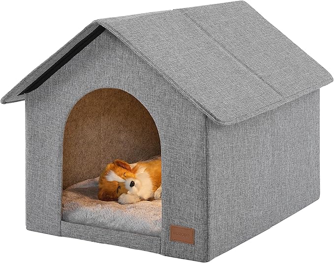Indoor Dog House with Washable Plush Cushion,Large Size for Medium Dogs & Large Cats