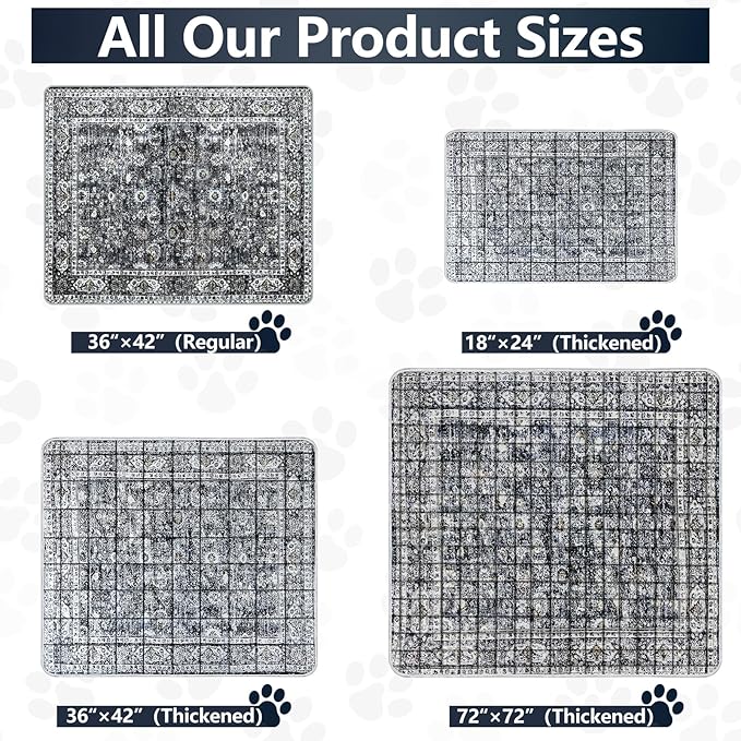 Extra Large Washable Pee Pads for Dogs (72"x72"), Upgrade Reusable Puppy Pads with Non-Slip Rug Pad, Super Thickening Absorbent Leakproof Dog Traning Pads Whelping Pad for Dogs, Doggie