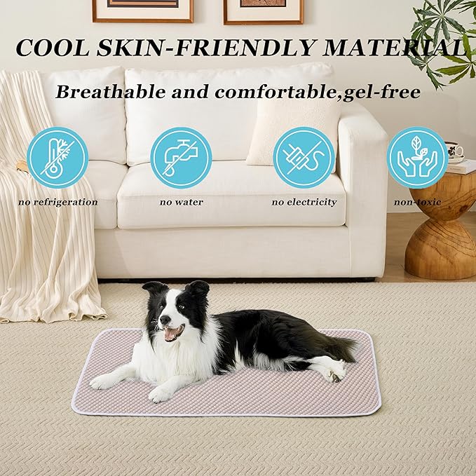 MICROCOSMOS Pet Cooling Mat & Sleeping Pad- Breathable Bubble Surface, EZ Clean. Keep Cooling for Pets, Kids and Adults in Summer.(Brown, 36" x 24")
