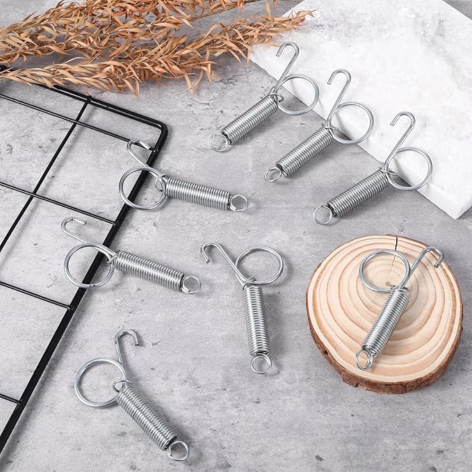 20 PCS Spring Latch for Cages, Spring Door Latch for Rabbit, Wire Cage Clips Cat Small Hook, Rabbit Wire Clips, Dog Crate Lock, Pet Dog Cat Birds Parrot Squirrel Hook