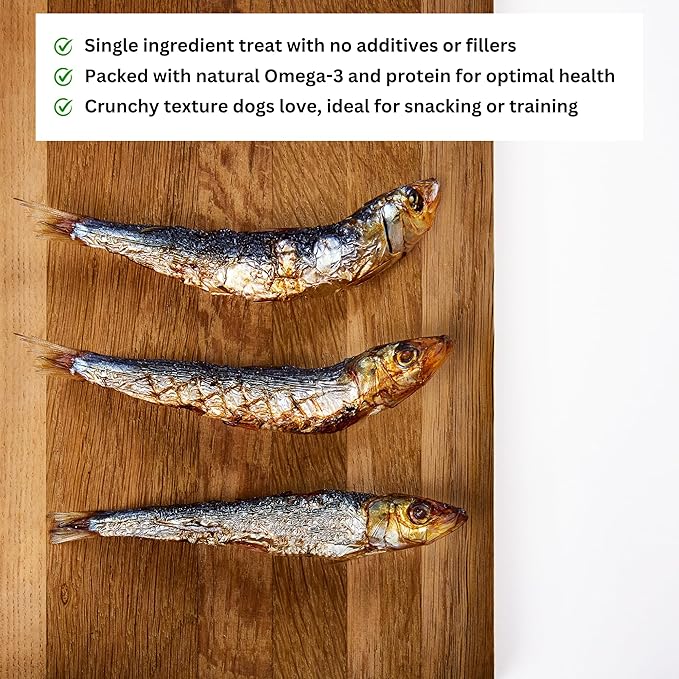 ALFIE'S TREATOS Sardines for Dogs & Cats (10.6 oz, 4x2.65 oz), Bulk Bundle, Air-Dried Fish Dog Treats, Omega-3 Food Topper, Single Ingredient, Australian Wild-Caught, Freeze-Dried Alternative