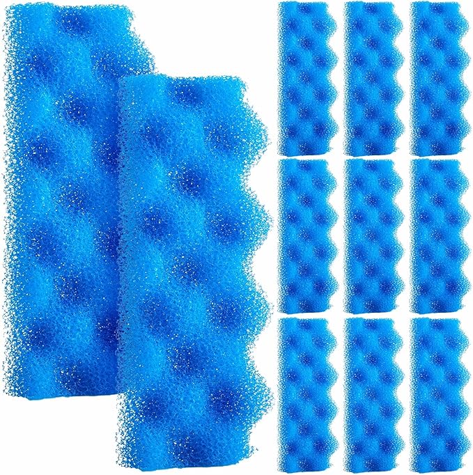 Maxcheck 10 Pack Compatible with 306/307 Blue Bio Sponge Value, Replacement Filter Media Sponge Pads for Aquarium