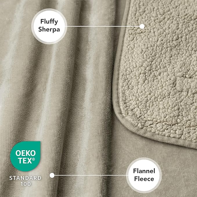 PetAmi Waterproof Dog & Cat Blanket, Pee Proof for Couch, Reversible, Soft Fleece, Washable, 29x40 Taupe