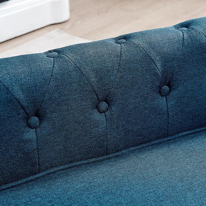 Dog Sofa Couch for Medium to Large Dogs, 31" Memory Foam Dog Couch with Washable Fabric, Removable Cushion, Sofa Bed for Medium and Large Dogs, Blue