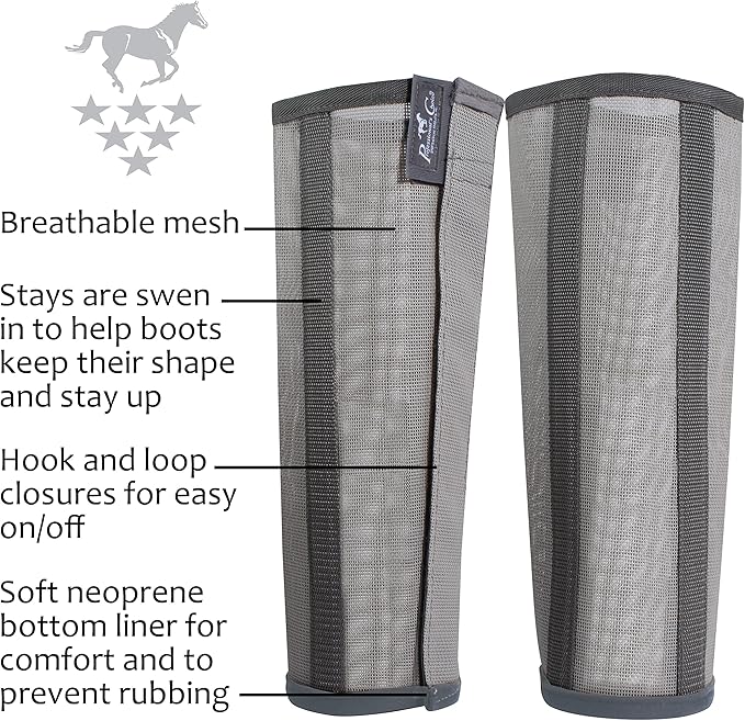 Professional's Choice Deluxe Fly Boots | Breathable Mesh | 4 Pack