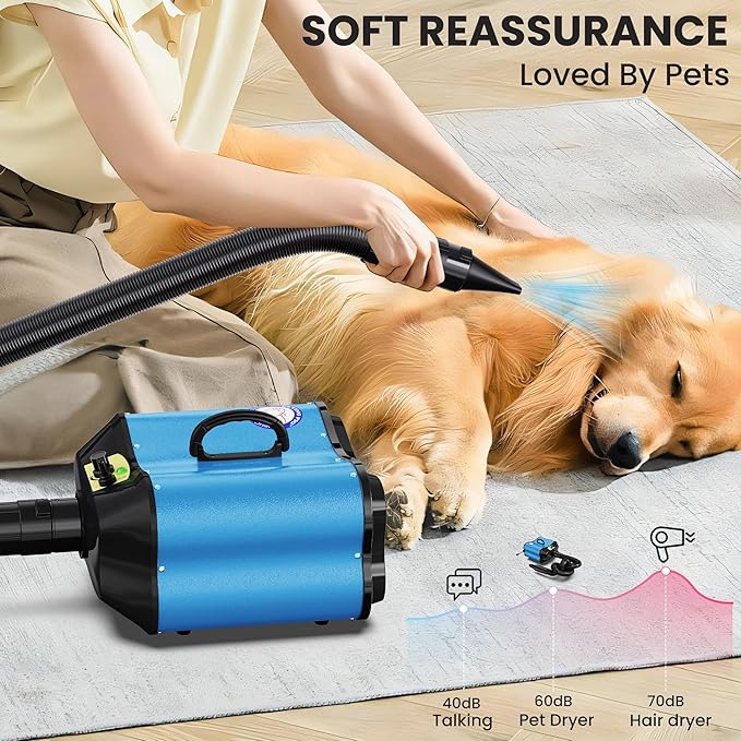 Flying Pig Double Motor High Performance Dog Pet Grooming Dryer (Teal Blue)