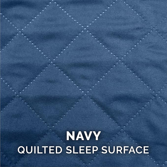 Furhaven Pillow Dog Bed for Large/Medium Dogs w/ Removable Bolsters & Washable Cover - Quilted Sofa - Navy (Blue), Large