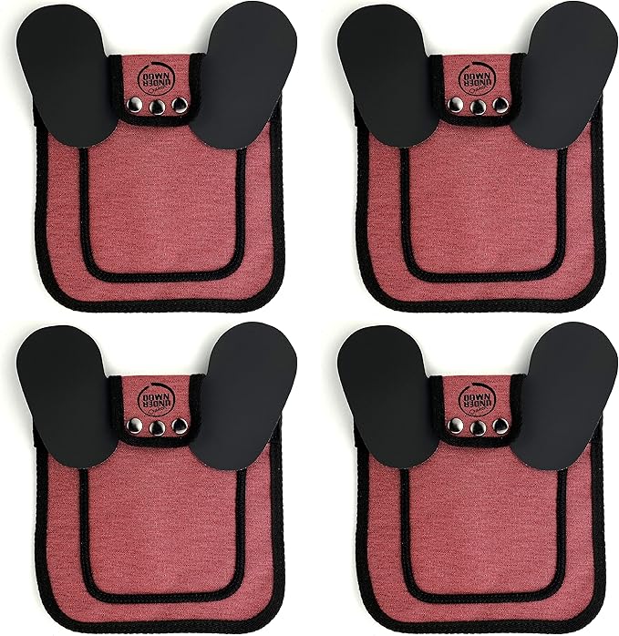 DOWN UNDER OUTDOORS 4 Pack Medium-Large Saddles with Adjustable Straps, Poultry Saver, Protector, Apron, Supplies, Care Products (Burgundy)
