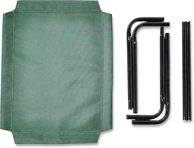 Amazon Basics Cooling Breathable Elevated Dog Bed with Metal Frame for Small Dogs, 36 x 22 x 7.5 Inch, Green