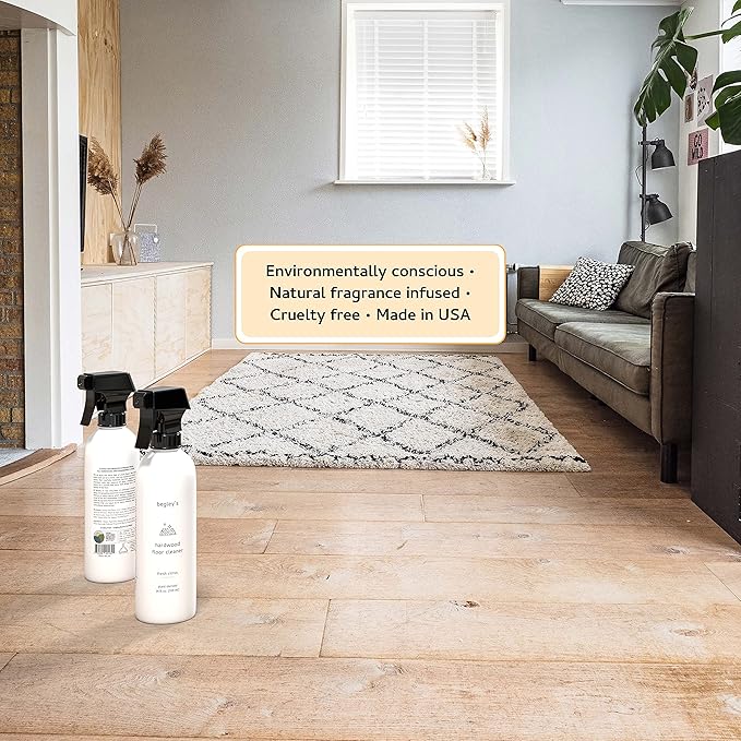 Begley's Hardwood Floor Cleaner Spray - Hard Wood Floor Cleaner for Mopping - Citrus Scent Hardwood Cleaner - 64 oz