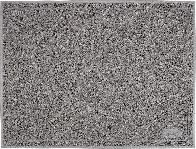 Pawkin Cat Litter Mat, Jumbo XX-Large, 4x3 Feet, Fits Two Litter Boxes or Extra Coverage for One Box, Gray